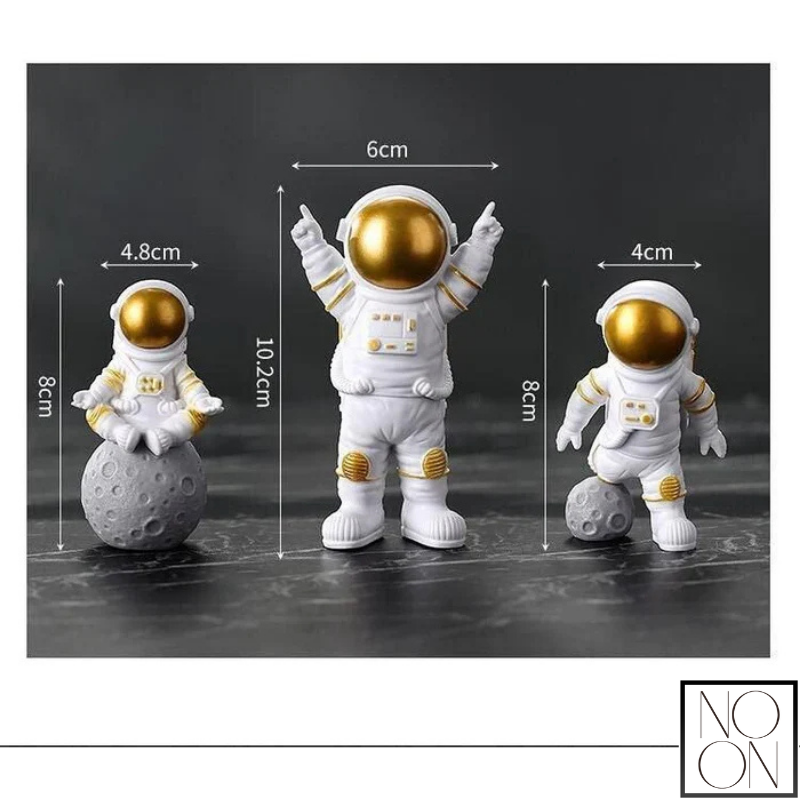 NOON®   - ASTRONOT HEYKELİ - 3'LÜ DEKOR SETİ