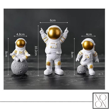 NOON®   - ASTRONOT HEYKELİ - 3'LÜ DEKOR SETİ