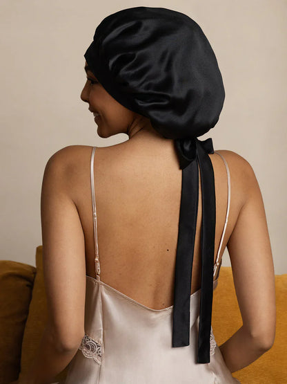 NOON®  - Saf İpek Saten Uyku & Saç Bakım Bonesi