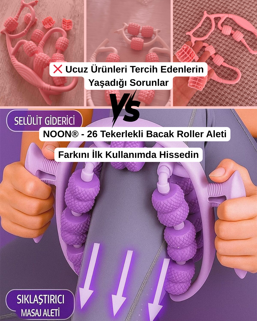 NOON®   - SELÜLİT GİDERİCİ ROLLER 26 TEKERLEKLİ BACAK KOL MASAJ ALET