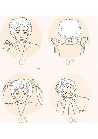 NOON®  - Saf İpek Saten Uyku & Saç Bakım Bonesi